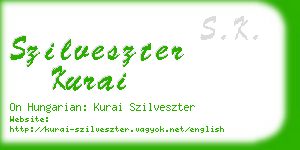 szilveszter kurai business card